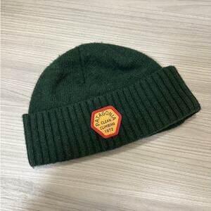Patagonia Brodeo Beanie Winter Wool Knit Hat Clean Climbing 1972 Patch Green